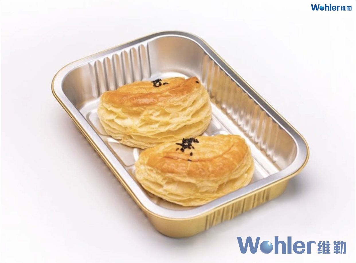 Faltenfreier Aluminiumbehälter in Lebensmittelqualität mit Deckel für den Ofen